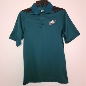 Philadelpia Eagles NFL Football Green Polo Tshirt Mens Size Small Short Sleeves